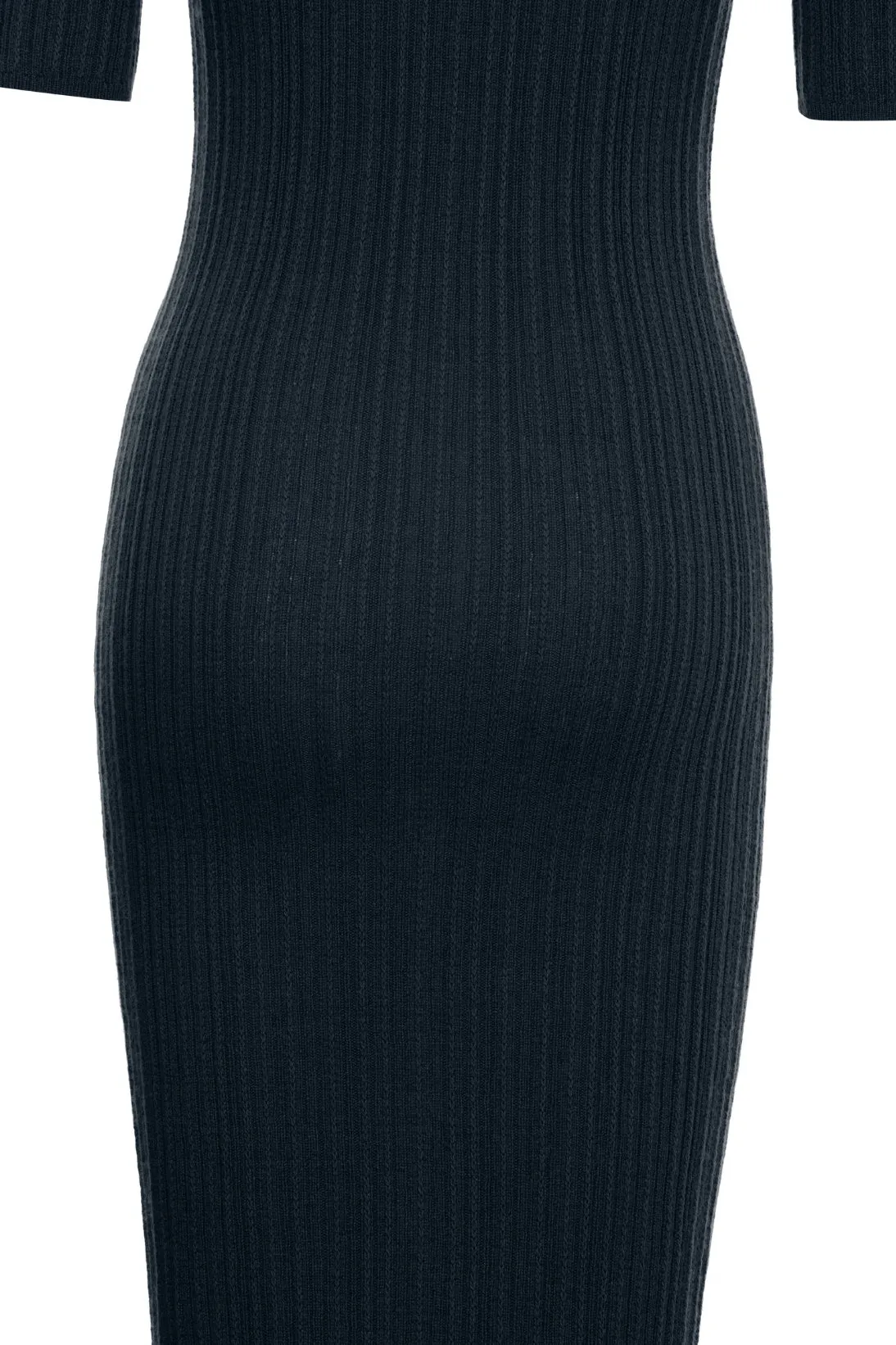 VARIATED RIB MOCKNECK DRESS