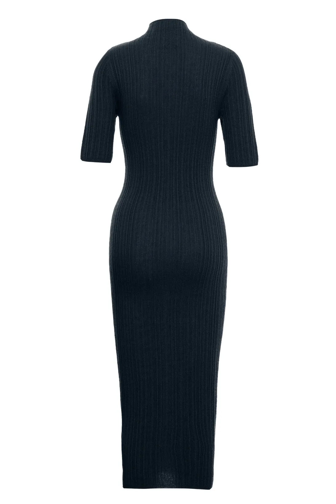 VARIATED RIB MOCKNECK DRESS