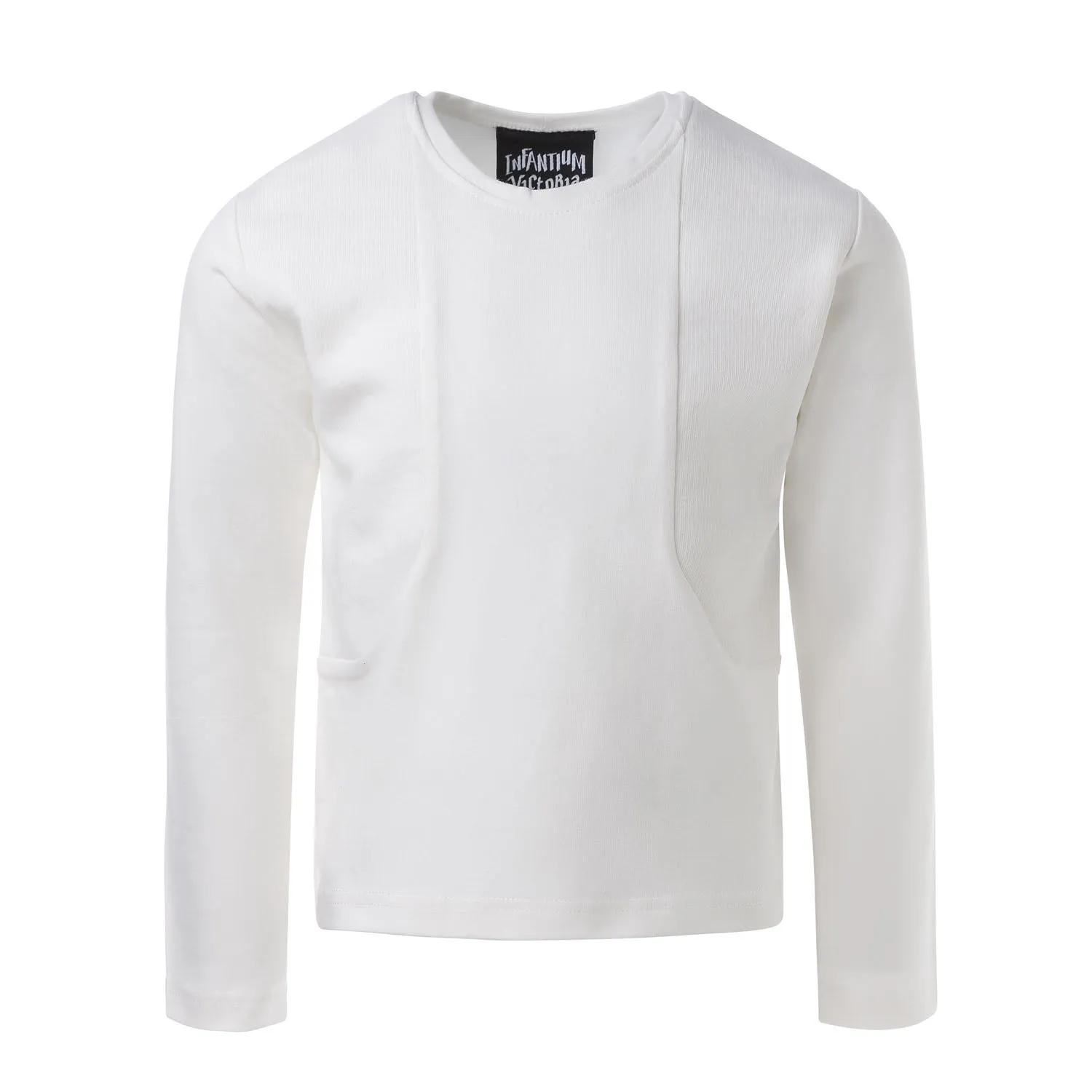 Witte longsleeve met gemengd textiel